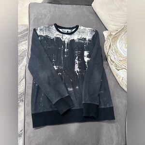 Helmut Lang Black and White Crewneck Sweater